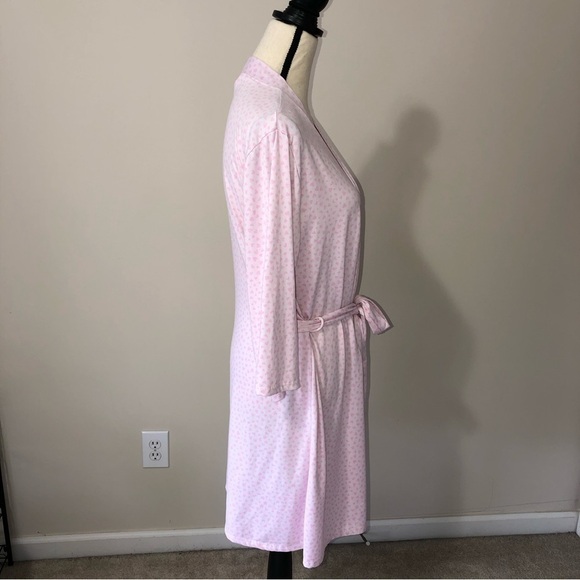 Laura Ashley Pink Heart Print Robe Size Large - Picture 3 of 8